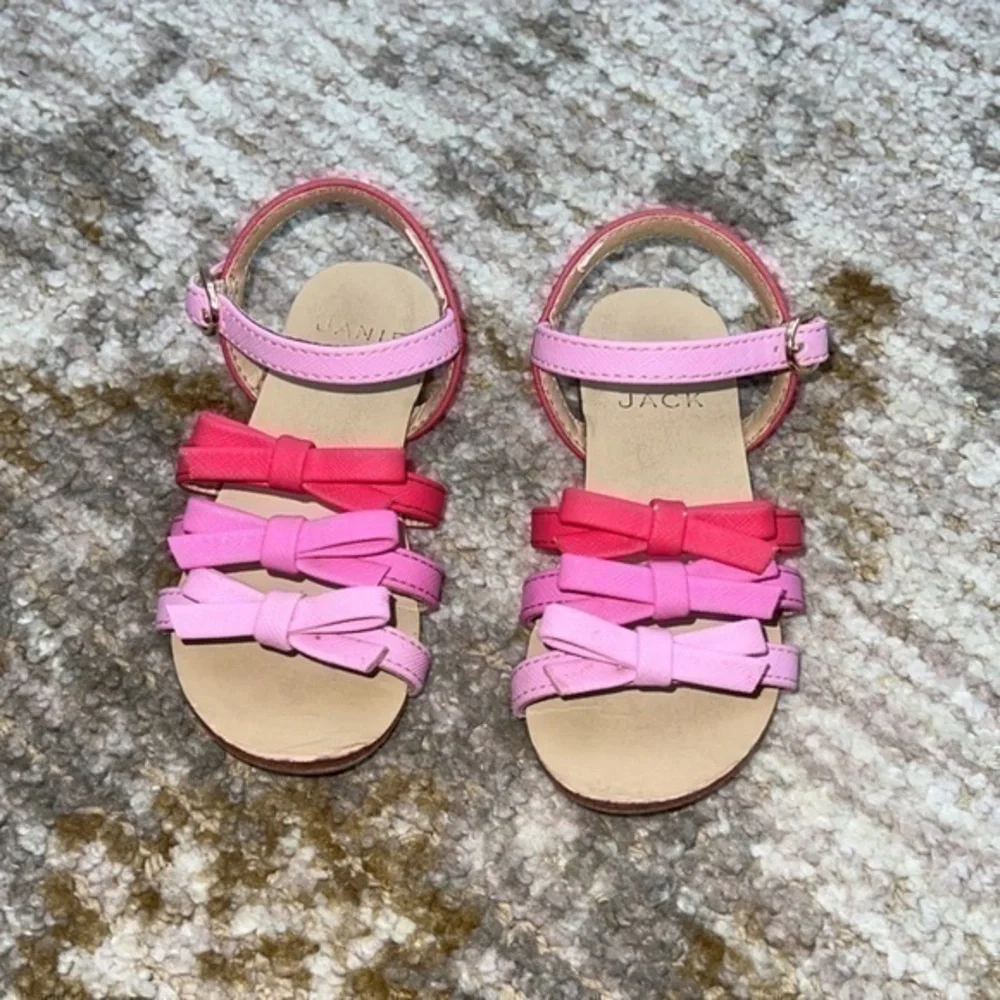 Janie and Jack Multi Bow Pink Ombré‎ Sandals